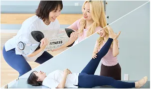 整体とパーソナルトレーニングを行う様子