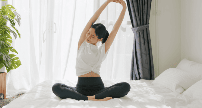 woman stretching