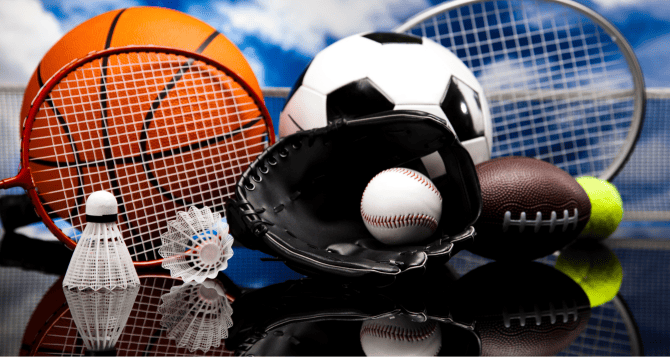 Soccer, basketball, baseball equipment